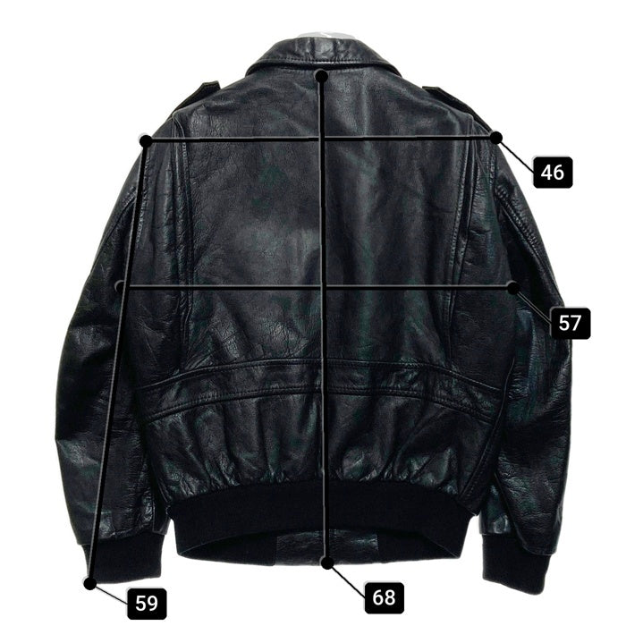 ブランド不明 レザーフライトジャケット ブラック Size M 相当 瑞穂店