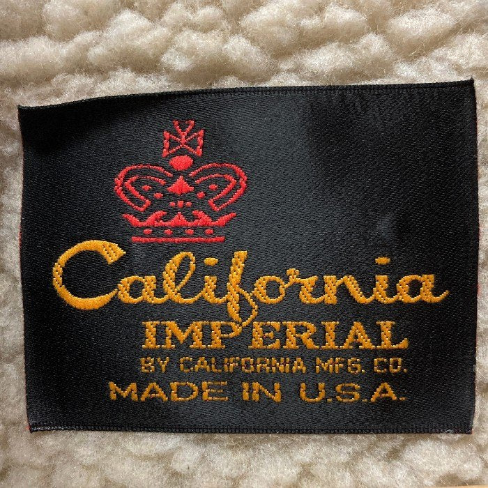 80's California IMPERIAL カリフォルニアインペリアル ジップアップ ウールジャケット 内ボア ブルー USA製 SizeM (40) 瑞穂店