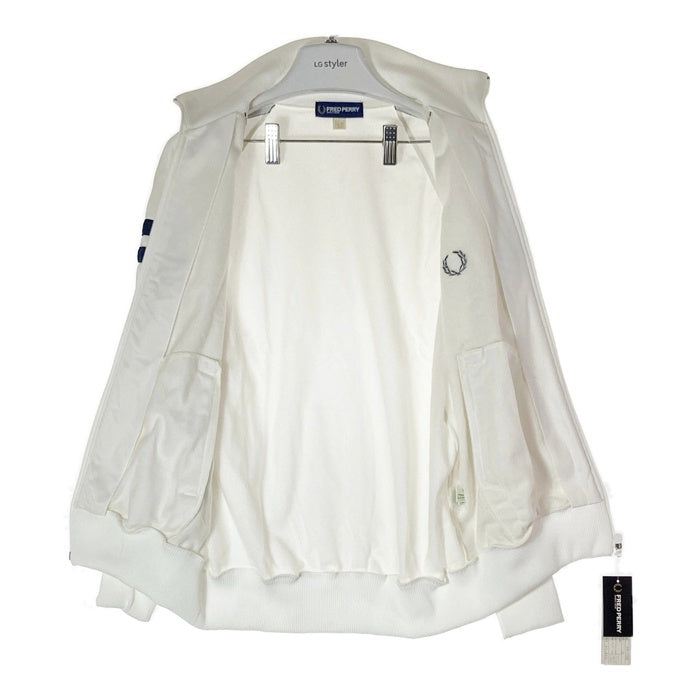 FRED PERRY フレッドペリー PWS-1500 80s ヒットユニオン製 刺繍ロゴ ハイネック トラックジャケット ホワイト size- 瑞穂店
