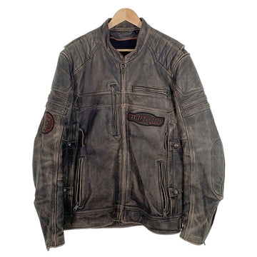 Harley-Davidson ハーレーダビッドソン シングル レザーライダースジャケット トリブルベント カウハイド 加工 97180-17VM/VT Size XL 福生店