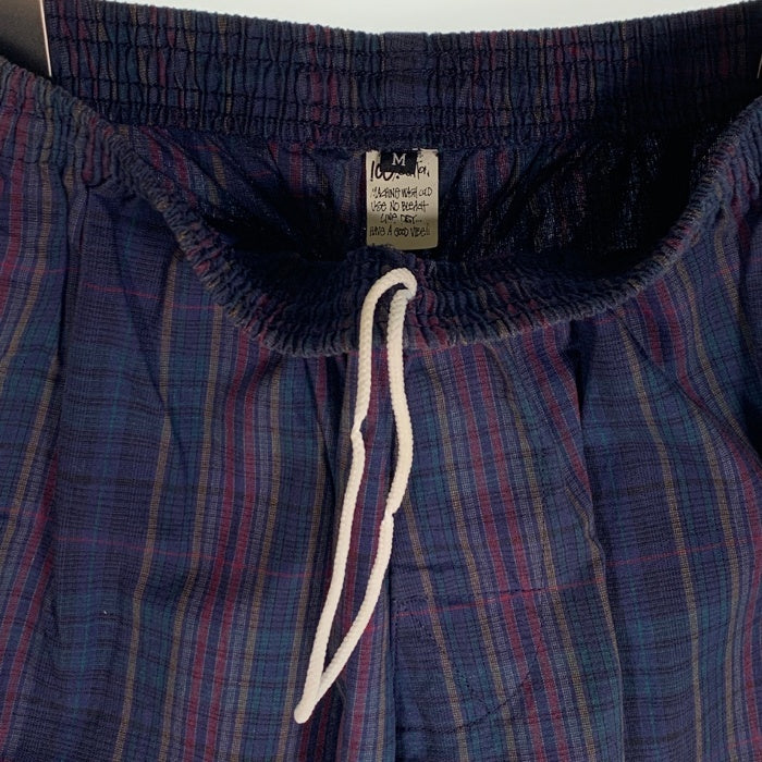 80-90's STUSSY ステューシー チェック柄 ビーチパンツ テーパード ネイビー USA製 黒タグ Size M 福生店