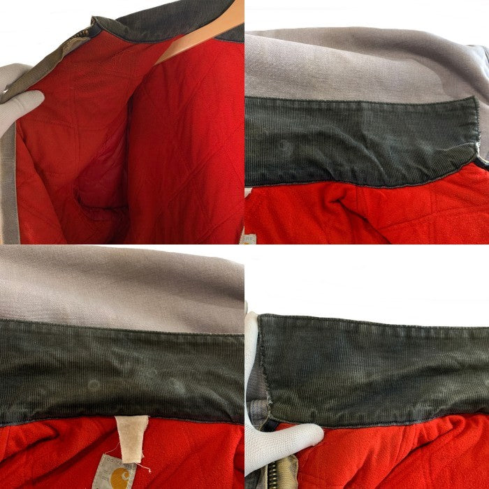 80's Carhartt カーハート ダック地 ウエスタンヨーク ワークジャケット グレー 100周年 赤キルティングライナー Size L 相当 福生店