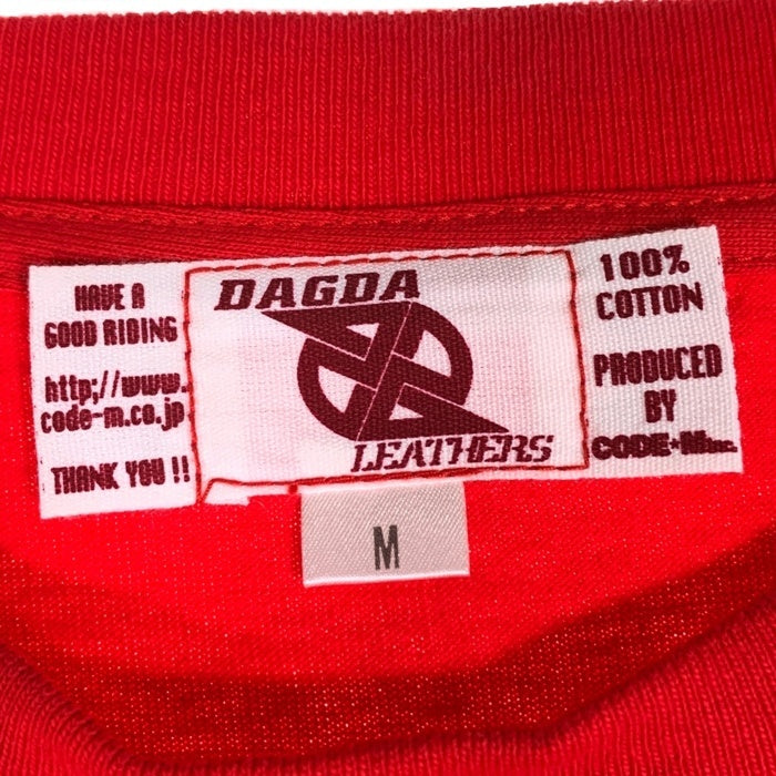 Dagda Leathers ダグダレザーズ プリントTシャツ 袖刺繡 レッド 旧マッコイ 滝沢氏 1 Size M 福生店