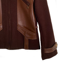 WAREHOUSE ウエアハウス 1930's STYLE WOOL × LEATHER TWO-TONE SPORTS JKT スポーツジャケット TALONジップ ブラウン Size S 福生店
