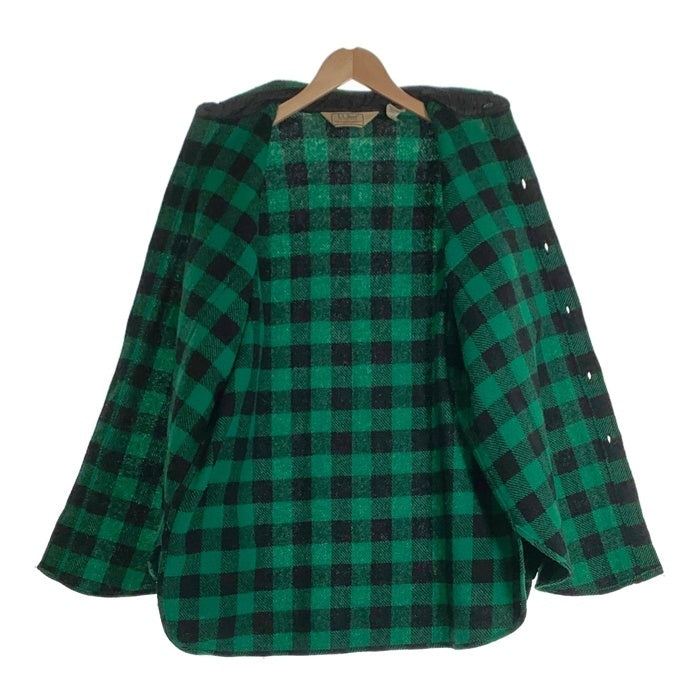 80's L.L. Bean エルエルビーン 長袖 バッファローチェック フランネル シャツ グリーン ブラック USA製 Size L (16 16 1/2) 福生店
