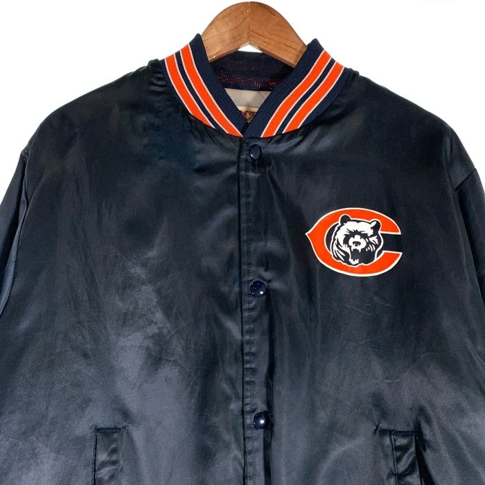 90's NFL LOCKER LINE ロッカーライン CHICAGO BEARS シカゴ ベアーズ ナイロン スタジャン スタジアム ジャケット ネイビー USA製 Size L 福生店