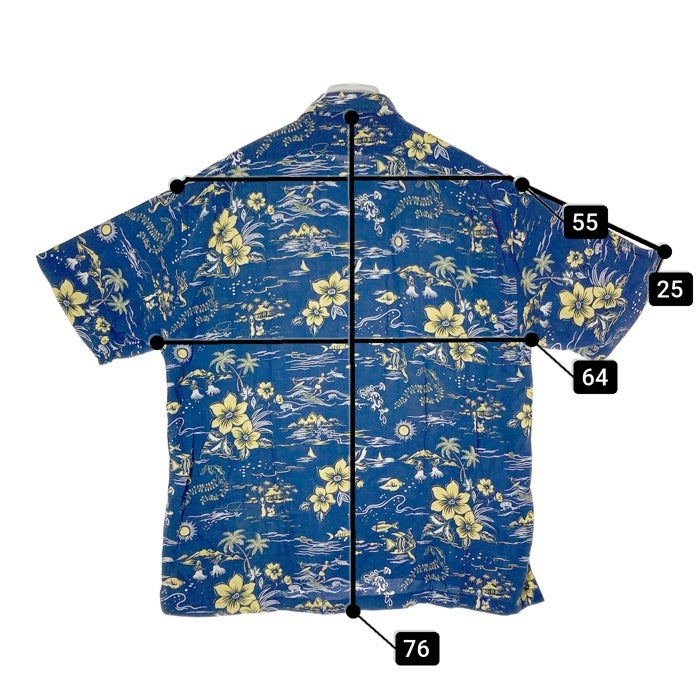 CHAPS RALPH LAUREN チャップス ラルフローレン レーヨン リネン オープンカラーシャツ ネイビー 半袖 アロハ Size L 瑞穂店
