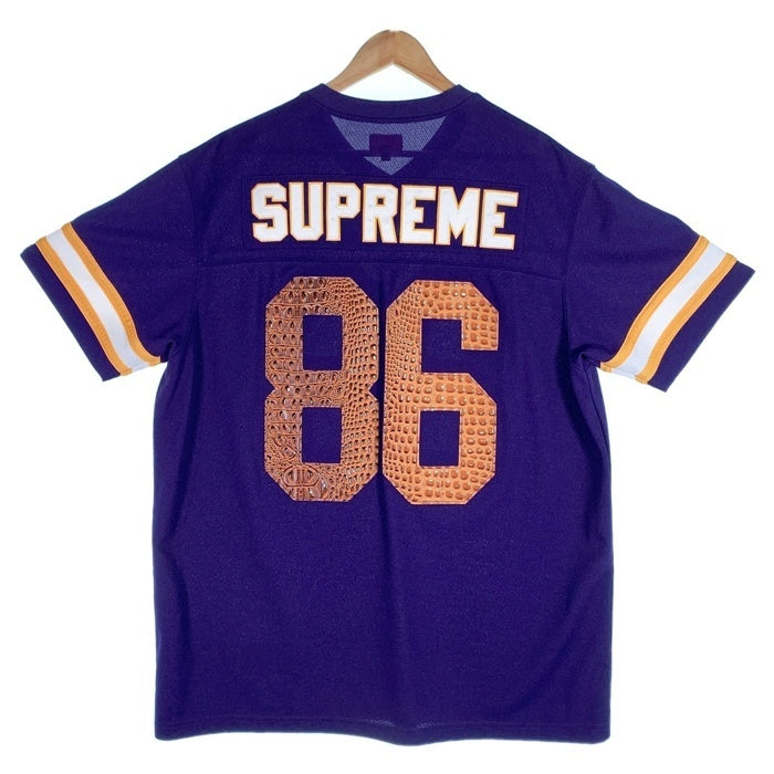 SUPREME シュプリーム 22SS Faux Croc Football Jersey クロコダイルフェイクレザー フットボールジャージ トップ パープル Size XL 福生店