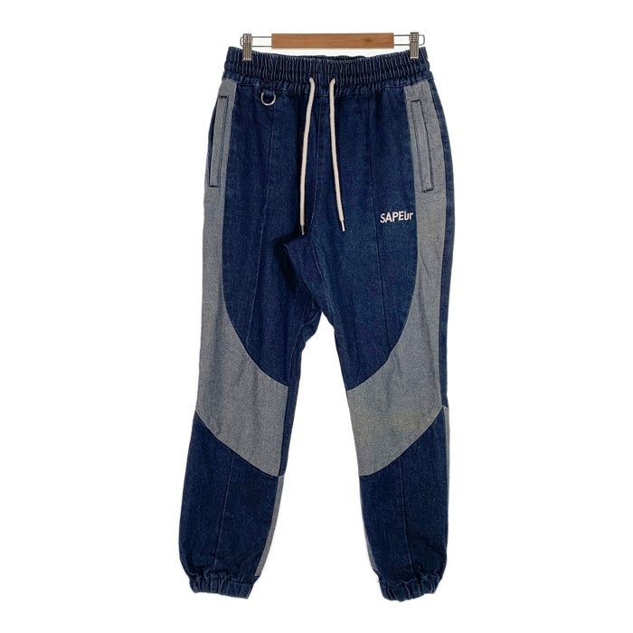 SAPEur サプール Denim Track Pants デニムトラックパンツ インディゴ グレー Size L 福生店