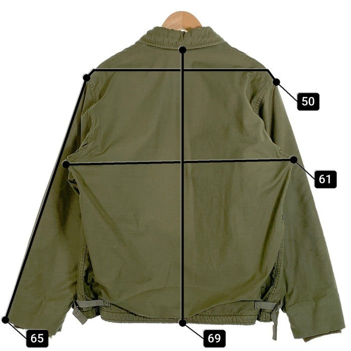 70's US NAVY 米海軍 A-2 デッキジャケット CONMARジッパー オリーブ Size XL相当 福生店