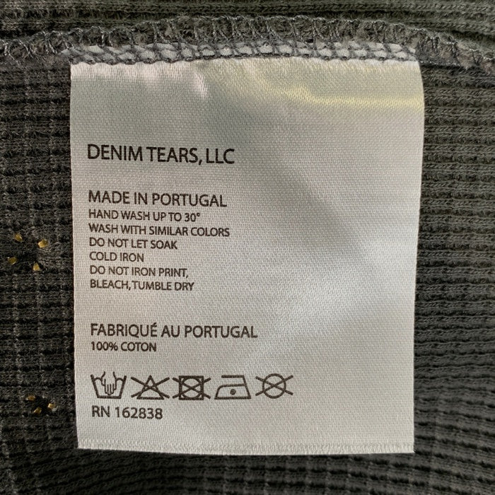 DENIM TEARS デニムティアーズ RHINESTONE COTTON WREATH THERMAL ラインストーンコットンリース サーマルカットソー チャコールグレー Size M 福生店