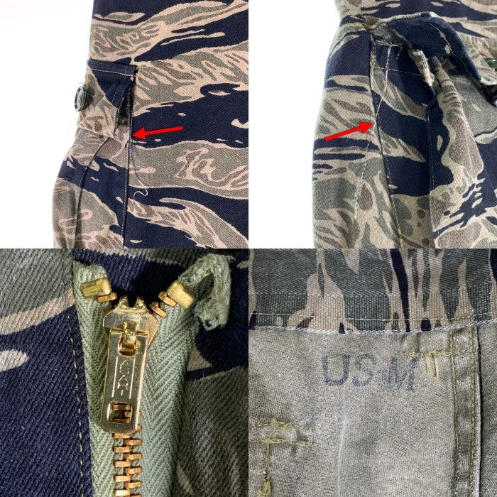 U.S.ARMY 米軍 レプリカ シルバータイガーストライプ カモフラージュ ミリタリーカーゴパンツ ASAHIファスナー Size US-M 福生店