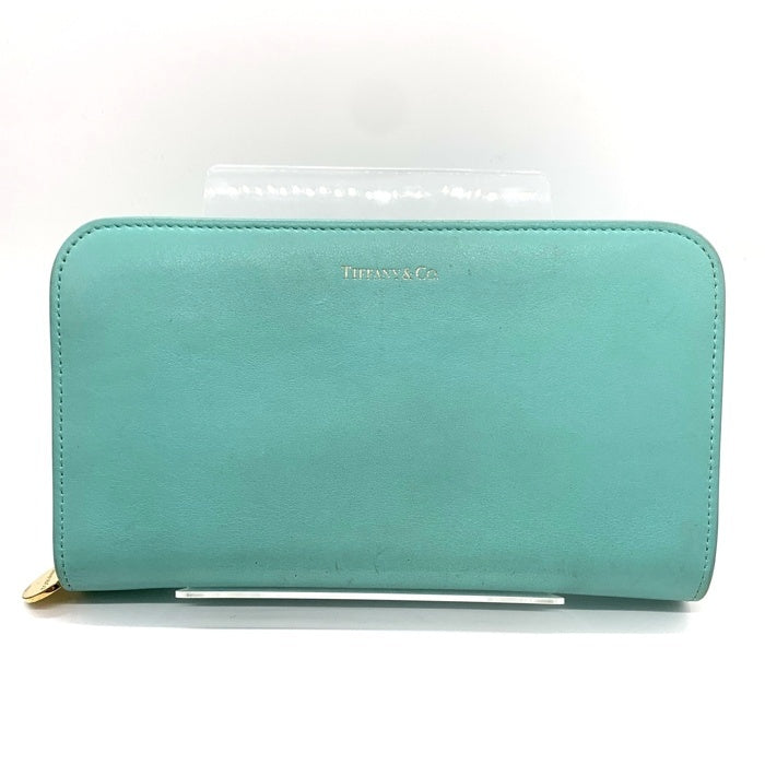 TIFFANY&Co. ティファニー ラウンドファスナー レザーウォレット 長財布 ティファニーブルー 福生店