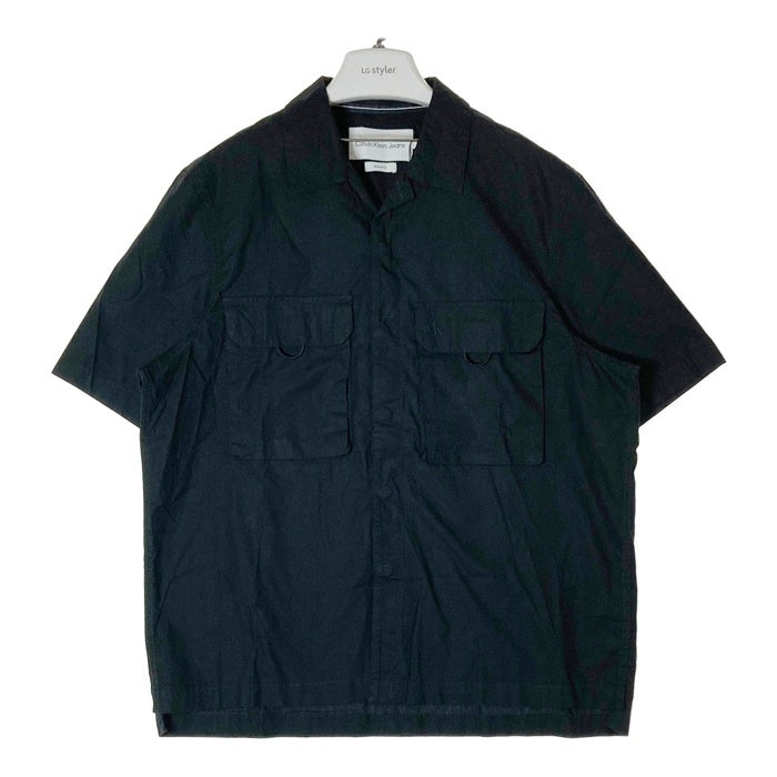 Calvin Klein Jeans カルバンクラインジーンズ オープンカラー スナップボタン ユーティリティシャツ ブラック sizeL 瑞穂店