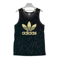 adidas アディダス VANCO社タグ台湾製 トレフォイル メッシュ タンクトップ ブラック sizeL 瑞穂店