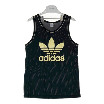 adidas アディダス VANCO社タグ台湾製 トレフォイル メッシュ タンクトップ ブラック sizeL 瑞穂店