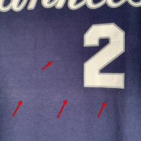 90's majestic マジェスティック Newyork Yankees ニューヨーク ヤンキース JETTER 2 半袖 Tシャツ ネイビー USA製 Size L 福生店