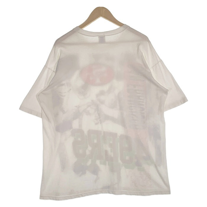 90's NFL 49ERS フロントオーバープリントTシャツ ホワイト 1991コピーライト LOGO7 size XL 相当 福生店