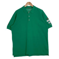 Papas パパス ポロシャツ グリーン 鹿の子 GOLF 袖ワッペン Size LL (52) 福生店