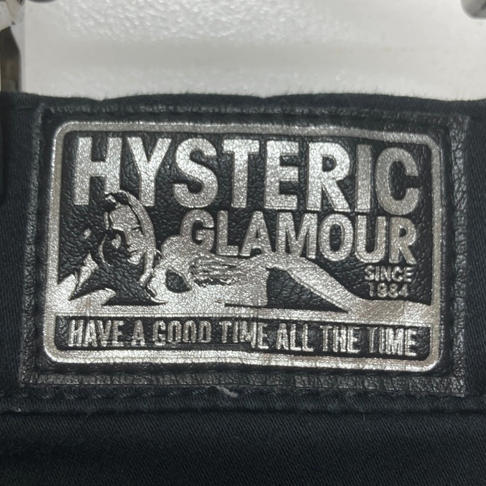 HYSTERIC GLAMOUR ヒステリックグラマー ブラックサテンフレアパンツ ブラック size28 瑞穂店