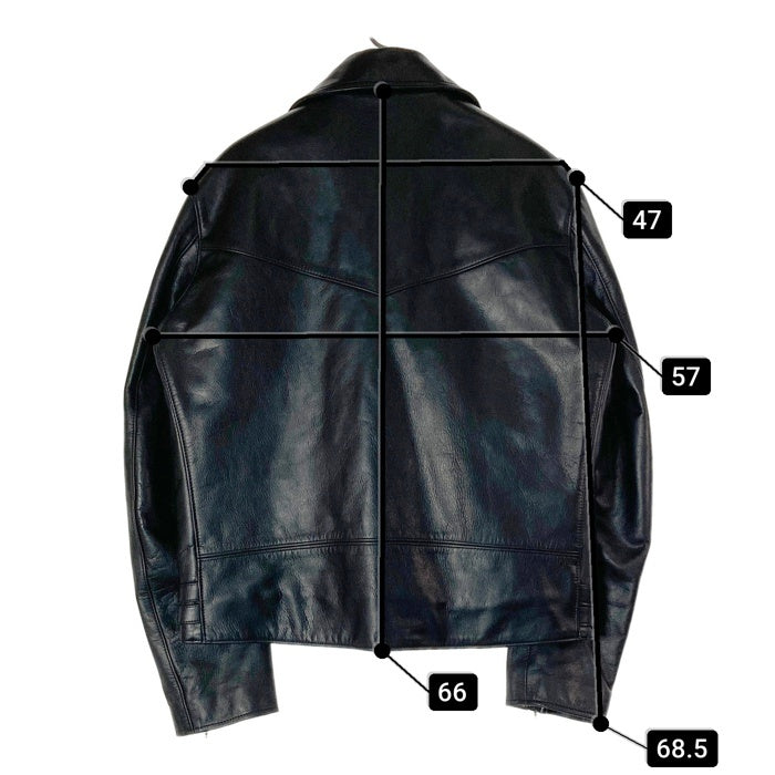 Dry Bones ドライボーンズ Twin Track Motorcycle Jacket ツイントラック モーターサイクルジャケット カウハイド ダブル ライダース ブラック size42 瑞穂店
