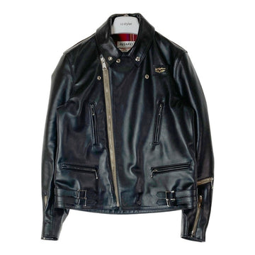 Lewis Leather ルイスレザー 391T Lightning ライトニング タイトフィット 裏地タータン  ダブル ライダースジャケット ブラック size42 瑞穂店