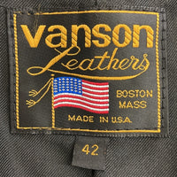 VANSON バンソン TJV USA製 胸ワッペン レザー チームジャケット ブラック size42 瑞穂店
