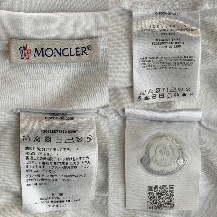 MONCLER モンクレール MAGLIA T-SHIRT ロゴマークプリント Tシャツ ホワイト F20918C74810 8390T Size M 福生店