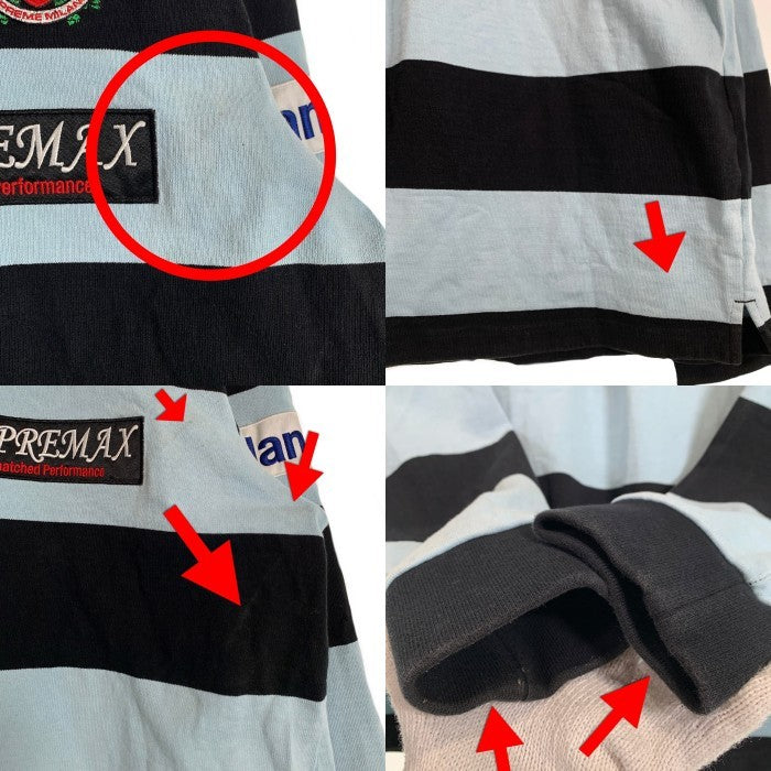 SUPREME シュプリーム 22SS Stripe Rugby ストライプラグビー ラガーシャツ ブルー ブラック Size XL 福生店