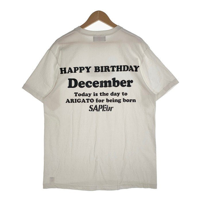 SAPEur サプール HAPPY BIRTHDAY TEE プリントTシャツ ホワイト Size L 福生店