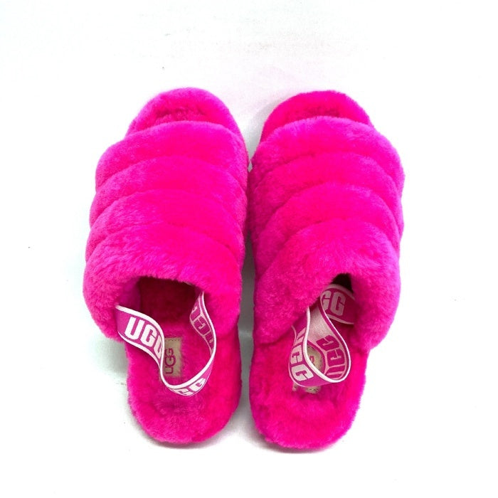 UGG アグ 1095119 フラッフ イヤー スライド ボア サンダル ピンク 24cm 瑞穂店