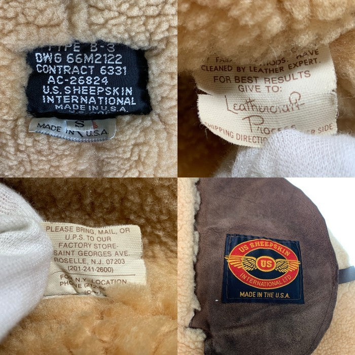 U.S. ARMY US SHEEPSKIN INTERNATIONAL ユーエス シープスキン インターナショナル AIR FORCE 米空軍 B3 Flight Jacket フライトジャケット ブラウン DWG 66M2122 / CONTRACT 6331 USA製 Size S 福生店