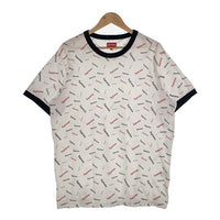 SUPREME シュプリーム 18AW Scatter Ringer Tee スキャッター リンガーTシャツ ホワイト ネイビー Size L 福生店