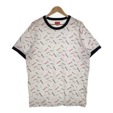 SUPREME シュプリーム 18AW Scatter Ringer Tee スキャッター リンガーTシャツ ホワイト ネイビー Size L 福生店