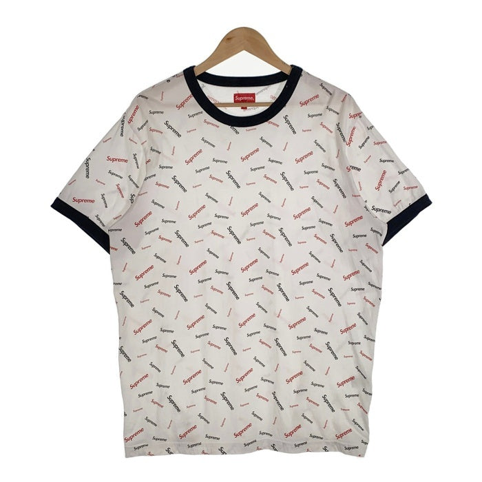 SUPREME シュプリーム 18AW Scatter Ringer Tee スキャッター リンガーTシャツ ホワイト ネイビー Size L 福生店