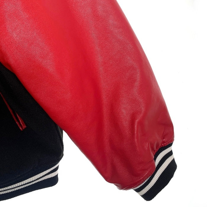 FUBU フブ GALFY ガルフィー ワッペン スタジャン 袖フェイクレザー 中綿 レッド ブラック Size XL 福生店