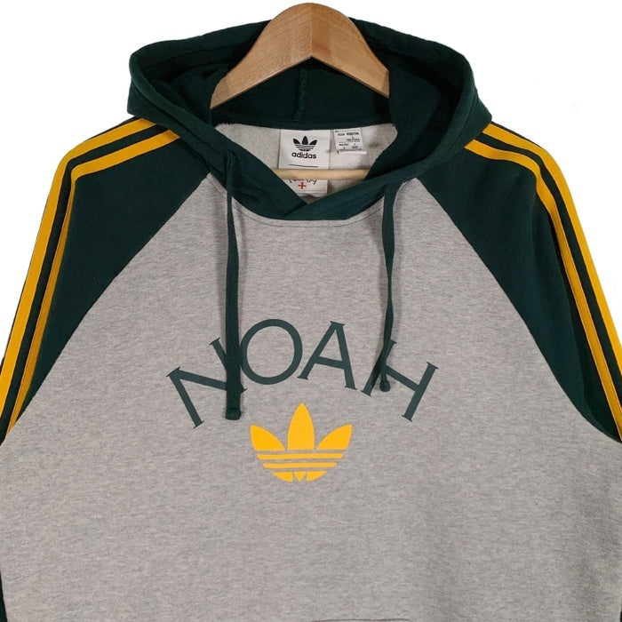 adidas アディダス 21AW NOAH ノア  Striped Hoody ストライプフーディ プルオーバースウェットパーカー グレー グリーン HC4305 Size 2XO 福生店