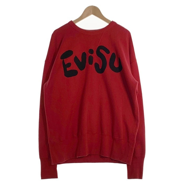 EVISU エヴィス コットン クルーネックスウェット レッド Size 44 福生店
