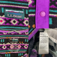 L.L.Bean エルエルビーン Sweater Fleece Pullover セーターフリースプルオーバー ジャケット ニット スナップ ブラック パープル Size XL-R 福生店