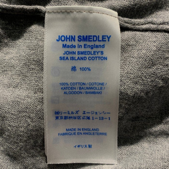 JOHN SMEDLEY ジョンスメドレー モックネック ショートスリーブ コットンニットセーター グレー 薄手 Size M 福生店