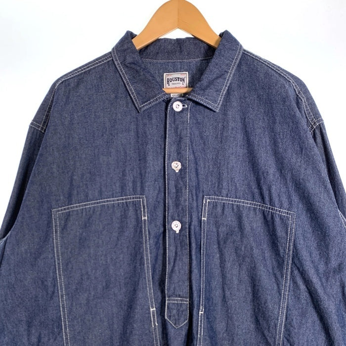 HOUSTON ヒューストン US ARMY シャンブレープルオーバーシャツ インディゴ やや薄手 40964 Size XXL 福生店