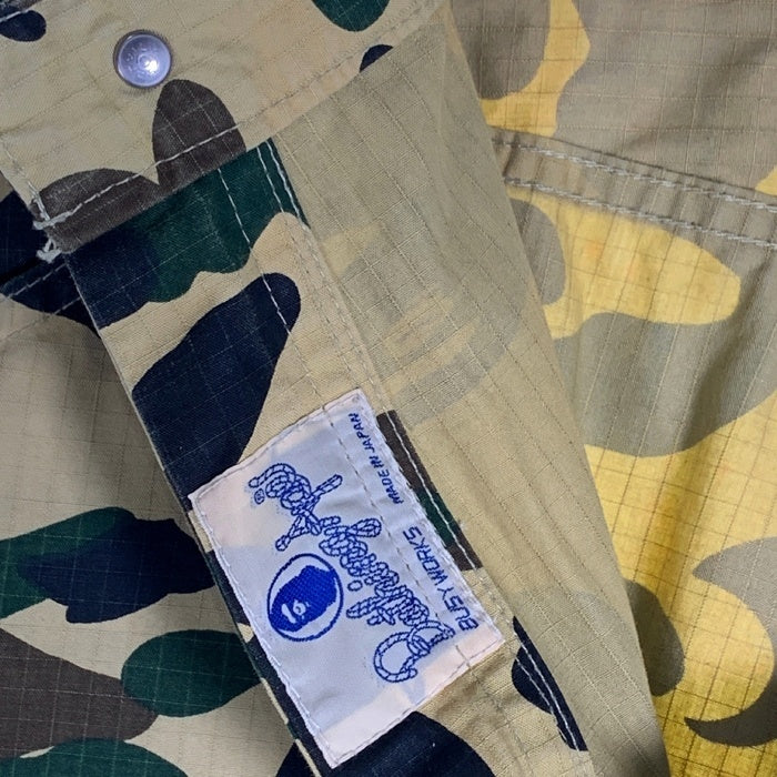 A BATHING APE アベイシングエイプ コットンリップストップ 5ポケットパンツ サルカモ Size L 福生店