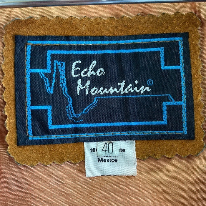 Echo Mountain エコーマウンテン フリンジ ビース コンチョ メキシコ製 レザーベスト ブラウン size40 瑞穂店