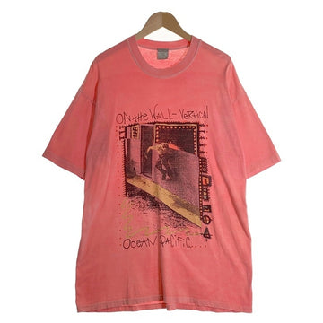 90`s OCEAN PACIFIC OP オーシャンパシフィック ON The WALL Vertical プリントTシャツ ピンク Size XL 相当 福生店