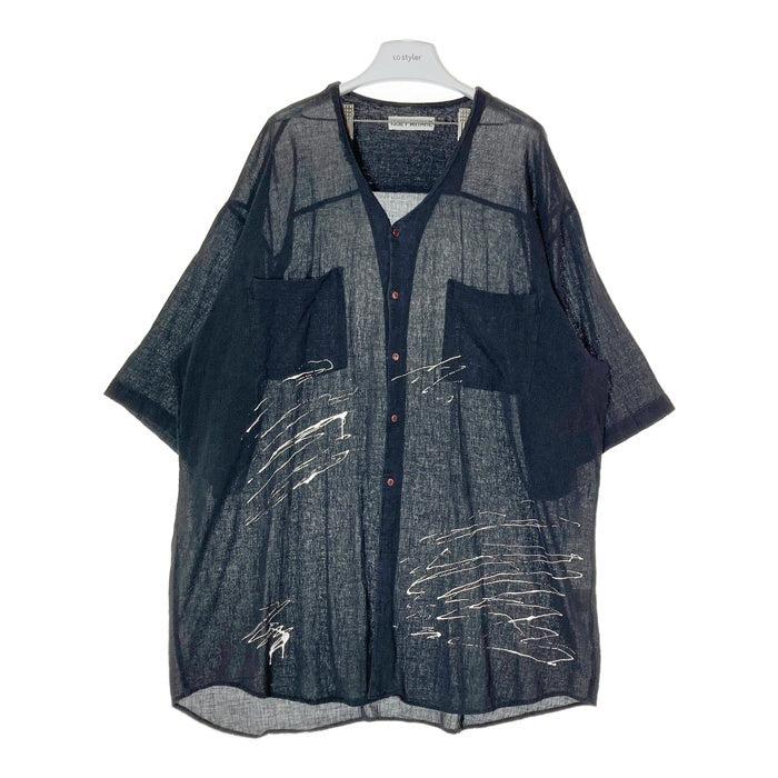 ISSEY MIYAKE イッセイミヤケ IM23-FF327 開襟シャツ ブラック sizeS 瑞穂店