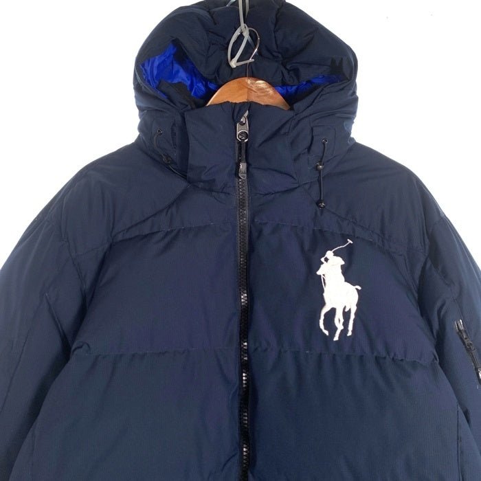POLO RALPH LAUREN ポロ ラルフローレン ビッグポニー ダウンジャケット フード ネイビー Size XL 福生店