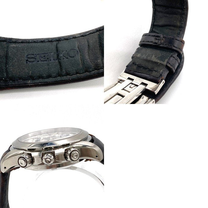SEIKO セイコー 7L22-OAC0 プロスペックス キネティック ブルー針 クロノグラフ 自動巻き腕時計 ブラック 瑞穂店