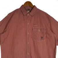 BEN DAVIS ベン デイビス ヒッコリー 半袖 シャツ レッド Size L 福生店