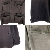 U.S.ARMY 米軍 COMBAT COAT リップストップ ミリタリージャケット シャツ ブラック USA製 8415-01-084-1748 Size L-R 福生店