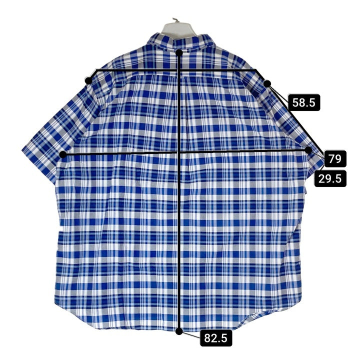 RALPH LAUREN ラルフローレン 半袖 コットン チェック ボタンダウンシャツ ブルー Size2XB 瑞穂店